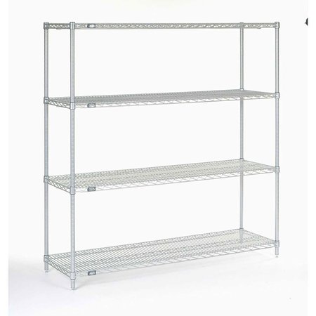 NEXEL 5 Tier Silver Epoxy Wire Shelving Starter Unit, 54W x 21D x 74H 21547EP5